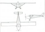 FK-9, rysunek w rzutach. (Źródło: Przegląd Lotniczy Aviation Revue nr 2/1993).