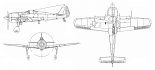 Focke-Wulf Fw-190A-4, rysunek w rzutach. (Źródło: archiwum).