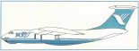 Malowanie samolotu Ił-76 w barwach firmy JOY. (Źródło: Lotnictwo Aviation International nr 3/1991).