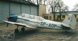 Samolot Jak-18 wyprodukowany w 1956 r. na Węgrzech. W sierpniu 1957 r. trafił do Polski z przeznaczeniem dla Aeroklubu PRL i został zarejestrowany jako SP-AOP. (Źródło: via MLP w Krakowie).