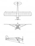 Samolot CubCrafters ”Carbon Cub SS”. Rysunek w trzech rzutach. (Źródło: Copyright ” DirectSky”</a>). 