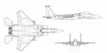 McDonnell Douglas F-15A ”Eagle”, rysunek w trzech rzutach. (Źródło: archiwum).