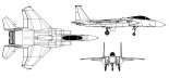 McDonnell Douglas F-15C ”Eagle”, rysunek w trzech rzutach. (Źródło: archiwum).