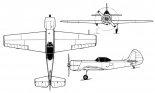 Jakowlew Jak-50, rysunek w trzech rzutach. (Źródło: archiwum).