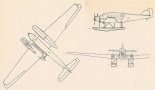 Junkers G-23W, rysunek w trzech rzutach. (Źródło: Morgała A. ”Samoloty w polskim lotnictwie morskim”. Wydawnictwa Komunikacji i Łączności. Warszawa 1985).