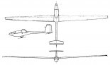 ICA IS-29D, rysunek w trzech rzutach. (Źródło: Technika Lotnicza Astronautyczna nr 12/1974).