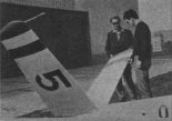 Zainteresowanie budzi oryginalna konstrukcja usterzenia szybowca Standard Austria. Wizyta delegacji Aeroklubu Bielsko- Bialskiego w Austrii, 1960 r. (Źródło: Skrzydlata Polska nr 48/1960).
