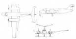 MD-12/2s. Rysunek w trzech rzutach. (Źródło: Technika Lotnicza i Astronautyczna nr 3/1983).