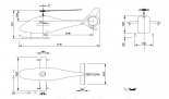 ILX-27, rysunek w trzech rzutach. (Źródło: Prace Instytutu Lotnictwa nr Nr 10 (219) /2011).