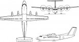 De Havilland Canada DHC-7 ”Dash 7”, rysunek w trzech rzutach. (Źródło: archiwum).