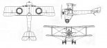 Samolot myśliwski RBWZ S-16, rysunek w trzech rzutach. (Źródło: archiwum).