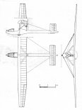 Olšansky D-4 ”Straton”, rysunek w rzutach. (Źródło: Technika Lotnicza i Astronautyczna nr 1/1988).