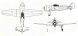 Koolhoven FK-58, rysunek w trzech rzutach. (Źródło: Lotnictwo Aviation International nr 7/1991).