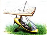 Wizja artystyczna wózka motolotniowego ”Skorpion”. (Źródło: Przegląd Lotniczy Aviation Revue nr 8/2004).