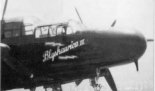 Zbliżenie godła umieszczonego na samolocie Northrop P-61B-10-NO ”Black Widow” należącego do firmy Tobin Aerial Mapping Company. (Źródło: Jeff Kolln ”Northrop's Night Hunter P-61 Black Widow”).