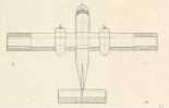Samolot ”Jamel”, widok z góry. (Źródło: S. Jachyra ”Jamel. Lekki samolot wielozadaniowy. Ogólny projekt wstępny”. Archiwum Państwowe w Rzeszowie).
