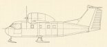 Samolot ”Jamel”, wariant z podwoziem wyposażonym w narty. (Źródło: S. Jachyra ”Jamel. Lekki samolot wielozadaniowy. Ogólny projekt wstępny”. Archiwum Państwowe w Rzeszowie).