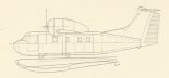 Samolot ”Jamel”, wersja morska z pływakami. (Źródło: S. Jachyra ”Jamel. Lekki samolot wielozadaniowy. Ogólny projekt wstępny”. Archiwum Państwowe w Rzeszowie).