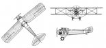 SPAD S- XIA2, rysunek w rzutach. (Źródło: archiwum).	