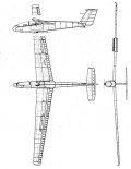 Let L-23 ”Blanik II”, rysunek w trzech rzutach. (Źródło: Technika Lotnicza i Astronautyczna  nr 10/1988).
