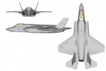 Lockheed Martin F-35B ”Lightning II”, rysunek w trzech rzutach. (Źródło: via Wikimedia Commons).