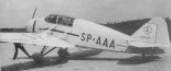 Samolot LWD ”Szpak 2” podczas rozruchu silnika. (Źródło: Glass A. ”Polskie konstrukcje lotnicze 1939-1954”. Tom 5).