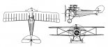 Nieuport 24C1, rysunek w rzutach. (Źródło: archiwum).