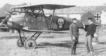 Samolot myśliwski Albatros D-III (Oef), na którym latał Godwin Brumowski we Flik 41J. Godwin Brumowski (z lewej) w rozmowie z z Frankiem Linke-Crawfordem. (Źródło: archiwum).