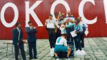 Adam Perz i Mirosław Młynarczyk na 3 miejscu podium podczas Motolotniowych Mistrzostw Polski w Łososinie Dolnej, 1996 r. (Źródło: Maciej Perz via Damian Lis).