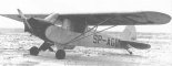 Samolot Piper L-4A ”Cub” (SP-AGC) w wersji rolniczej.  (Źródło: Glass A. ”Polskie konstrukcje lotnicze 1939-1954”. Tom 5).