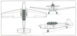 Podešva ”Trener UL”, rysunek w rzutach. (Źródło: ”Jane's All the World’s Aircraft 2004-2005”).
