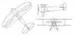 PWS-27, rysunek w rzutach. (Źródło: Morgała A. ”Samoloty wojskowe w Polsce 1924-1939”).