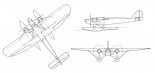 PWS-62, rysunek w rzutach. (Źródło: Morgała A. ”Samoloty wojskowe w Polsce 1924-1939”).