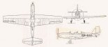 CSS-11, rysunek w rzutach. (Źródło: Glass A. ”Samoloty PZL 1928-1978”).
