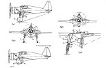 Rysunek do patentu nr 24994- chowane podwozie pomysłu Z. Ciolkosza. Na rysunku podwozie nieproporcjonalnie wysokie, by pokazać szczegóły. Rysunek przedstawia projekt samolotu PZL-33 z silnikiem G-1620 ”Mors”. (Źródło: TLiA nr 7/1988).