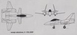 PZL-230F ”Skorpion”, rysunek w rzutach. (Źródło: Makowski Tomasz ”Współczesne konstrukcje lotnicze Polski”).