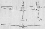 PZL M-8 "Pelikan". Rysunek w trzech rzutach. (Źródło: Technika Lotnicza i Astronautyczna nr 2/1983).
