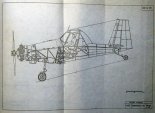 Projekt wstępny PZL M25 ”Dromader Mikro”. Przekrój kadłuba. (Źródło: ze zbiorów Jarosława Rumszewicza).