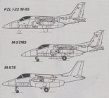 Projekty samolotów szkolno- bojowych i szturmowych PZL M-95 i PZL M-97. (Źródło: Makowski Tomasz ”Współczesne konstrukcje lotnicze Polski”).