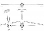 Aerotechnik L-13SV (SW) ”Vivat”. Rysunek w trzech rzutach. (Źródło: Technika Lotnicza i Astronautyczna nr 9/1982).