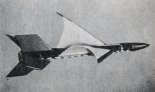 Elastyczne skrzydło (lotnia) zastosowane w rakiecie. (Źródło: Modelarz nr 6/1967).