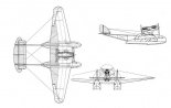 Savoia-Marchetti S-55P w wersji dla Aerofłotu, rysunek w rzutach. (Źródło: "Gidrosamoljety i ekranopłany Rossjj 1910-1999").