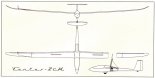 Schempp-Hirth ”Ventus 2cM”, rysunek w rzutach. (Źródło: Przegląd Lotniczy Aviation Revue nr 10/2000).