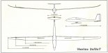 Schempp-Hirth ”Ventus 2c/2cT”, rysunek w rzutach. (Źródło: Przegląd Lotniczy Aviation Revue nr 10/2000).