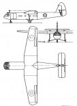 Airspeed AS.51 ”Horsa”, rysunek w trzech rzutach. (Źródło: Skrzydlata Polska nr 39/1976).