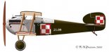 Samolot Sopwith 5F1 ”Dolphin” w barwach lotnictwa polskiego. (Źródło: Choroszy Modelbud).
