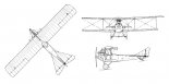 Albatros B-IIa, rysunek w rzutach. (Źródło: Morgała A. ”Samoloty wojskowe w Polsce 1918-1924”).