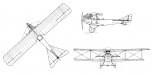 Albatros C-I, rysunek w rzutach. (Źródło: Morgała A. ”Samoloty wojskowe w Polsce 1918-1924”).