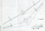 SZD-13x ”Wampir”, rysunek w rzutach. (Źródło: Przegląd Lotniczy Aviation Revue nr 7/1999).