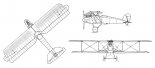 Albatros C-XV, rysunek w rzutach. (Źródło: Morgała A. ”Samoloty wojskowe w Polsce 1918-1924”).